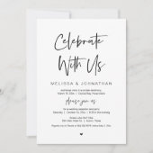 Invitation Célébrez avec nous, Noir, Mariage Elopement (Devant)