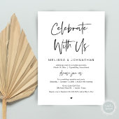 Invitation Célébrez avec nous, Noir, Mariage Elopement