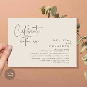 Invitation Célébrez avec nous, Post Mariage Elopement Party