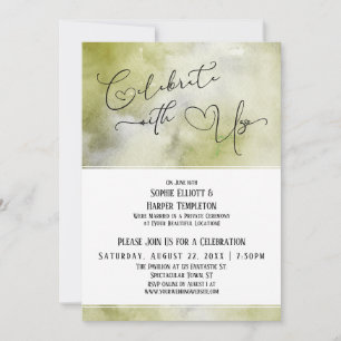 Invitation Célébrez avec nous Réception aquarelle aux tons te