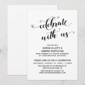 Invitation Célébrez avec nous Réception de calligraphie Cœurs (Devant / Derrière)