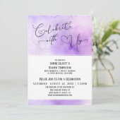 Invitation Célébrez avec nous Réception de mariage avec aquar (Debout devant)