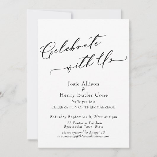 Invitation Célébrez avec nous Réception de mariage, Coquelico (Devant)