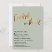 Invitation Célébrez avec nous Réception de mariage d'or Sauge (Devant)