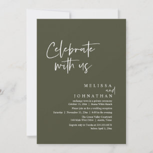 Invitation Célébrez avec nous, Réception de mariage moderne