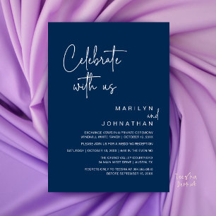 Invitation Célébrez avec nous, réception de mariage moderne