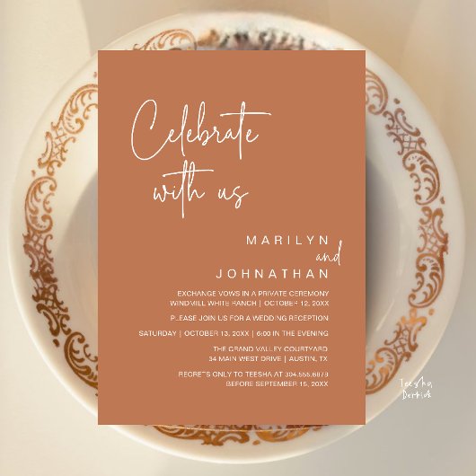 Invitation Célébrez avec nous, Réception de Mariage Moderne
