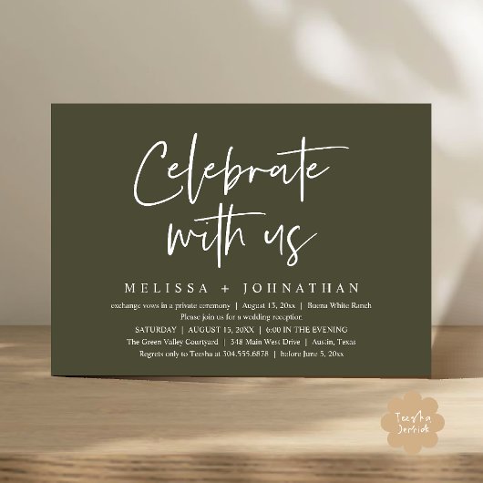 Invitation Célébrez avec nous Réception de mariage moderne