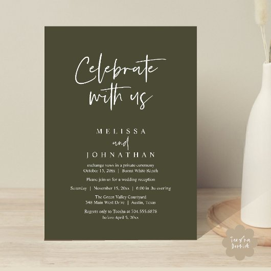 Invitation Célébrez avec nous, Réception de mariage moderne