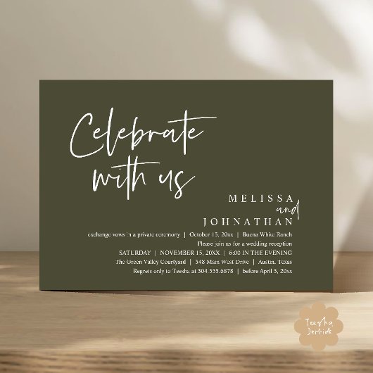Invitation Célébrez avec nous Réception de mariage moderne