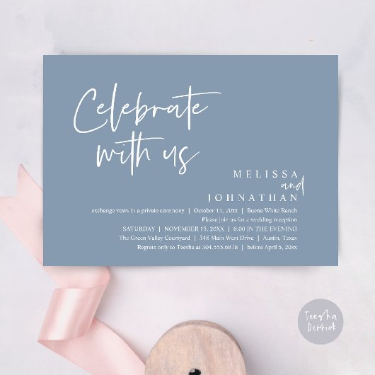 Invitation Célébrez avec nous Réception de mariage moderne