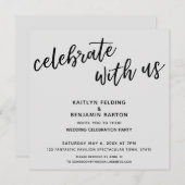 Invitation Célébrez avec nous Réception de mariage Moderne Gr (Devant / Derrière)