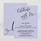 Invitation Célébrez avec nous Réception élégante au lavande u (Devant / Derrière)