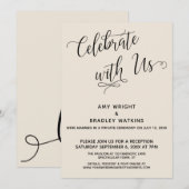 Invitation Célébrez avec nous Réception élégante couleur crèm (Devant / Derrière)