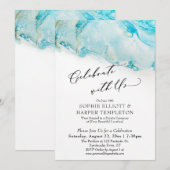 Invitation Célébrez avec nous Réception encre sarcelle et or  (Devant / Derrière)