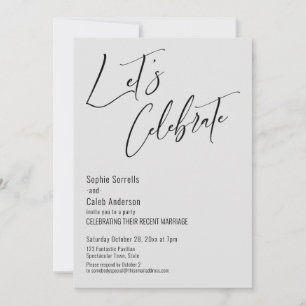 Invitation Célébrez avec nous ! Réception Moderne Gris Clair