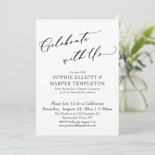 Invitation Célébrez avec nous Réception simple et élégante un (Debout devant)