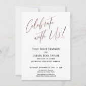 Invitation Célébrez avec nous ! Rose Gold Mariage (Devant)