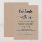 Invitation Célébrez avec nous, Rustic Kraft Fuite en amoureux (Devant / Derrière)