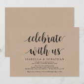Invitation Célébrez avec nous, Rustic Kraft, Mariage Intime (Devant / Derrière)