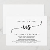 Invitation Célébrez avec nous, Rustic Mariage Elopement Dinne (Devant / Derrière)