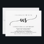 Invitation Célébrez avec nous, Rustic Mariage Elopement Dinne<br><div class="desc">Belle Célébrez avec nous,  dîner Invitation,  Mariage Elopement Faire-part / Carte d'invitation,  dans un design rustique,  simple,  minimaliste. C'est parfait pour votre réception de mariage et fête post-mariage. Ajoutez vos détails dans la police correspondante / lettrage. #TeeshaDerrick</div>