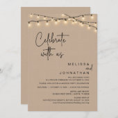 Invitation Célébrez Avec Nous, Rustique Dîner Mariage (Devant / Derrière)