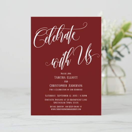 Invitation Célébrez avec Nous Script Élaboré Bordeaux (Debout devant)