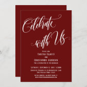 Invitation Célébrez avec Nous Script Élaboré Bordeaux (Devant / Derrière)