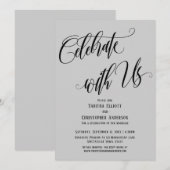 Invitation Célébrez avec Nous Script Élaboré Gris (Devant / Derrière)
