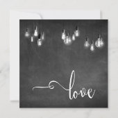 Invitation Célébrez avec Nous Script, Lumières Edison sur Tab (Dos)