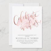 Invitation Célébrez Avec Nous Script Rose Gold Blush Simple (Devant)