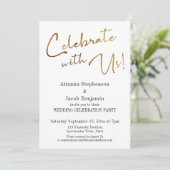 Invitation "Célébrez avec nous !" Simple ensemble de mariage  (Debout devant)