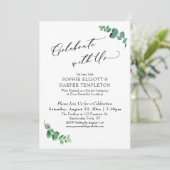 Invitation Célébrez avec nous Simple Eucalyptus Réception uni (Debout devant)