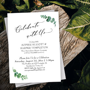 Invitation Célébrez avec nous Simple Eucalyptus Réception uni