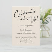 Invitation "Célébrez avec nous !" Simple mariage champêtre él (Debout devant)