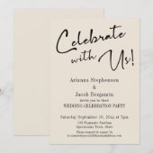 Invitation "Célébrez avec nous !" Simple mariage champêtre él (Devant / Derrière)