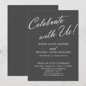 Invitation Célébrez avec nous Simple réception seulement Gris (Devant / Derrière)
