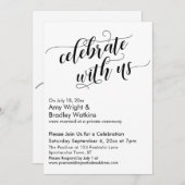 Invitation Célébrez avec nous : Soirée calligraphiée d'après- (Devant / Derrière)