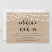 Invitation Célébrez avec nous, String Light, Mariage Elopemen (Devant)