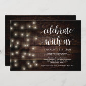 Invitation Célébrez avec nous, String Light, Mariage Elopemen (Devant / Derrière)