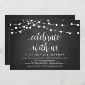 Invitation Célébrez avec nous, String Light, Mariage Elopemen (Devant / Derrière)