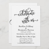 Invitation "Célébrez avec nous" Typographie Réception de mari (Devant / Derrière)