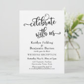 Invitation "Célébrez avec nous" Typographie Réception de mari (Debout devant)