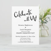 Invitation "Célébrez avec nous !" Une fête de mariage simple (Debout devant)