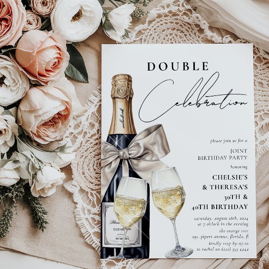 Invitation Célébrez dans le style Fête d'anniversaire double