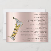 Invitation Célébrez en style avec Rose mignon chien Sweet 16e (Devant)