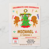 Invitation Célébrez et décorez l'invitation de Noël (Devant / Derrière)