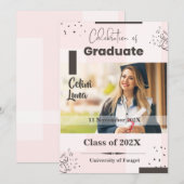 Invitation Célébrez la graduation avec le beige moderne et Br (Devant / Derrière)