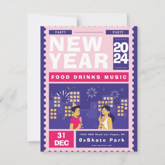 Invitation Célébrez la nouvelle année en beauté (Devant)